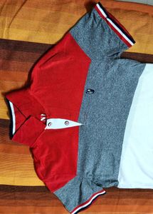 NII Men Striped Colourblocked Casual Polo Tshirt