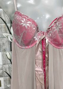 Pink Lace Lingerie Night Dress
