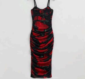 URBANIC MESH FLORAL MIDI DRESS