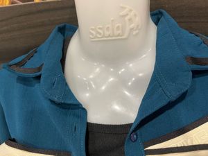Teal Cropped Utility Shirt with Branded Strap Deta