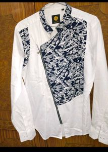 Stylish White & Patterned Shirt