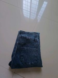Blue Denim Straight Leg Jeans