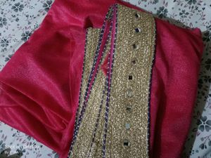 Pink Saree With Blouse Piece