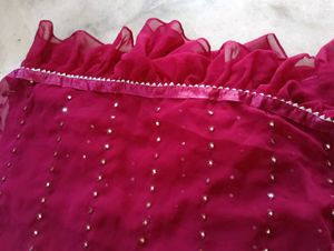 Magenta Ruffle Saree