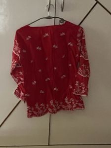 Flower Print Top With Full Sleeves