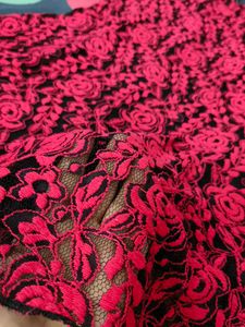 Hot Pink Lace Fit &amp; Flare Dress