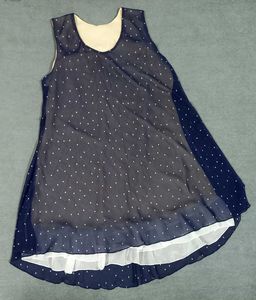 Navy Polka Dot Sleeveless Dress