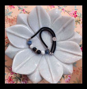 Black Cord & Gemstone Bracelet