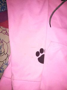 Cat Printed Light Pink Sweatshirt