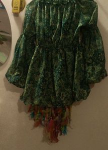 Pair Of Floral Print Peasant Tops For Women
