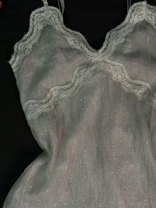 Fairycore Lace Silver Top