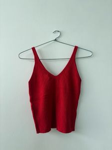 Red Knit Tank Top