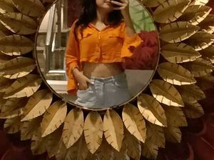Orange Crop Top Shirt