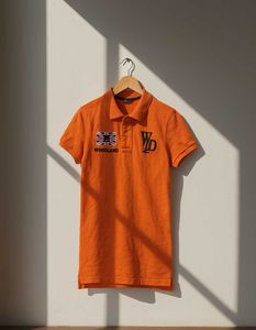 Orange Woodland Polo Neck Top