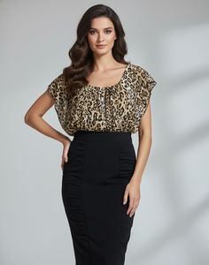 Chic Animal Print Top