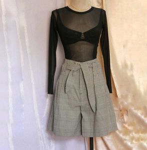 Zara High Waisted Plaid Shorts