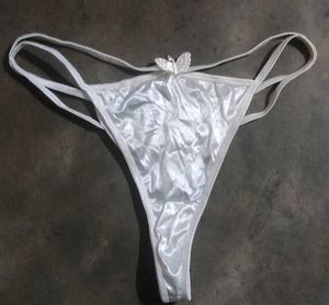 White Satin Thong