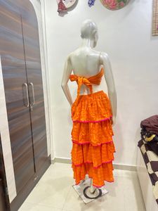 Orange Skirt Set