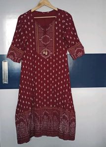 Maroon Printed Salwar Kameez