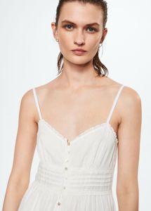MANGO Frill Cotton Maxi Dress