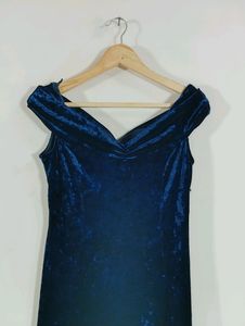 Royal Blue Velvet Western Dress (Women)