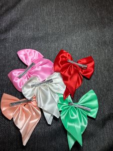 Combo Of 5 -Colorful Satin Hair Bows