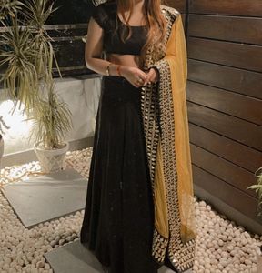 Black Lehanga 3 Piece Set