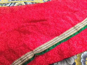 Red Pink Mix Colour Beautiful Saree