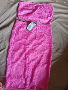 Tokyo Talkies Pink Strapless Co-Ords