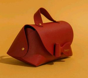 Cute Red Faux Leather Handbag