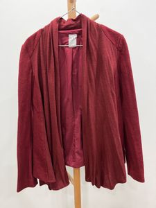 maroon Open Front Cardigan