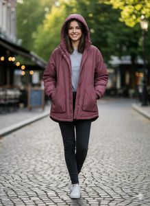 Maroon Hooded Jacket