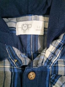 Boy Blue Shirt With Hoodie