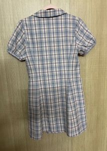 Korean Plaid Double-Breasted Mini Dress