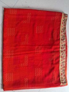 Read Flowers Printed Saree