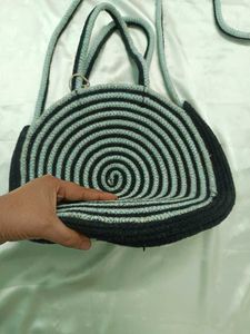 Cotton Jute Round Sling Cum Handbag