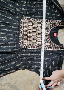 Elegant Black Printed Kurta