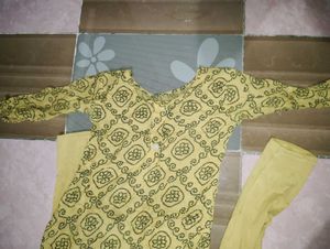 Yellow Printed Kurta Set