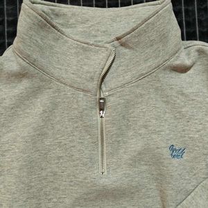 Grey Cropped Half-Zip