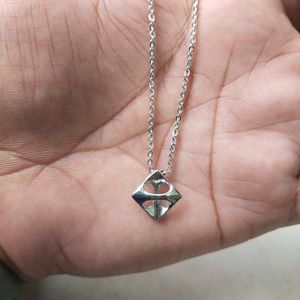 Pure Silver Rhodium Chain pendant Necklace