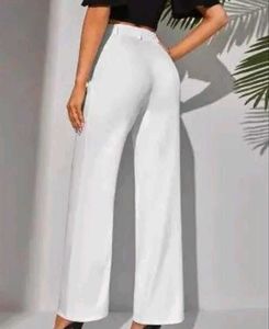 White Wide Leg Trousers