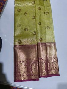 Teal Gold  Woven Kanjivaram Silk Saree
