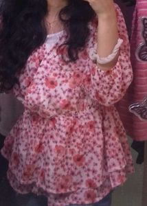 Floral Wrap Blouse