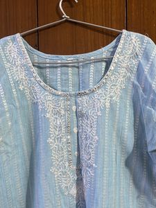 Chikankari Blue Kurta