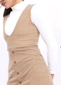 Plaid Mini Dress with Buttons