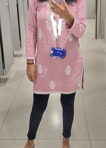 Lavendar Chikankari Kurti