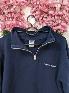 Navy Blue Zipper Sweatshirt