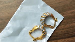 Beautiful Unused Golden Earrings