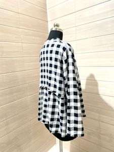 Suzanne Betro Imported  Checkered Shirt Top