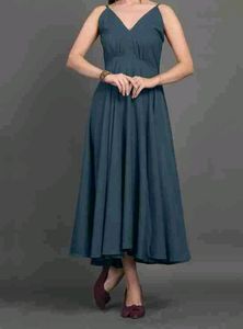 Women A-line Green Dress